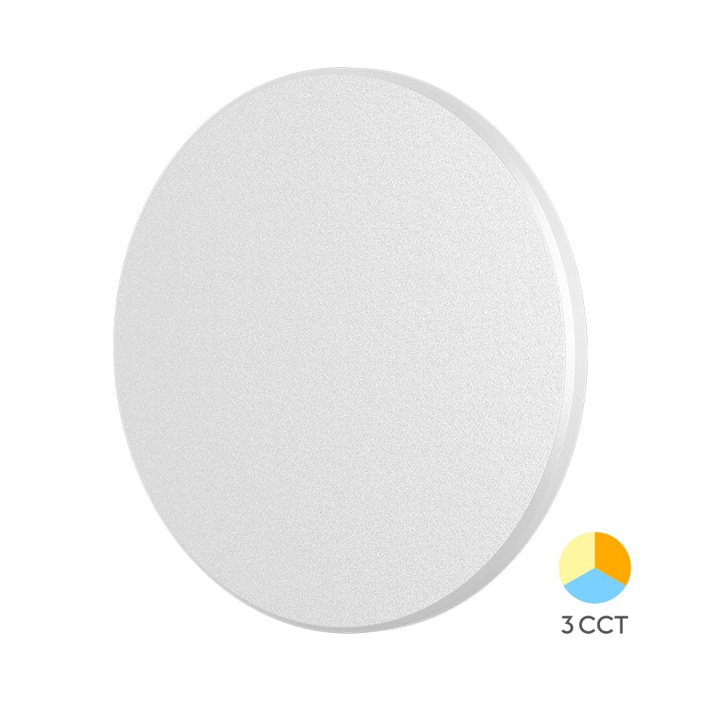 Braytron LED Wandleuchte Weiß Rund Ø220 mm – 12W 1160lm IP65 Außenwandleuchte mit 3CCT (3000K/4000K/6000K), indirekte Designer Wandlampe für Balkon, Terrasse, Flur & Bad – Ansicht 5