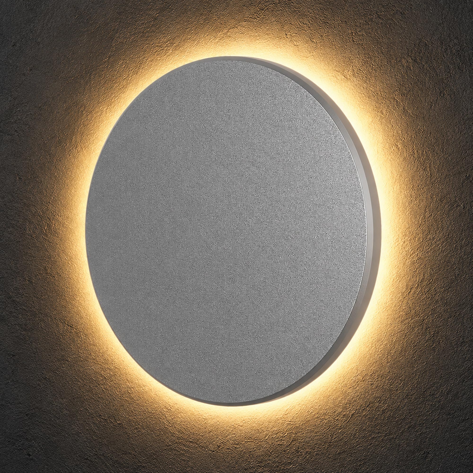 Braytron LED Wandleuchte Grau Rund Ø220 mm – 12W 1160lm IP65 Außenwandleuchte mit 3CCT (3000K/4000K/6000K), indirekte Designer Wandlampe für Balkon, Terrasse, Flur & Bad – BG37-00282